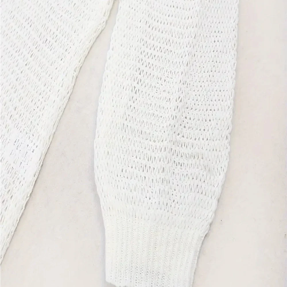 White Knit Fringe Coverup